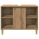 badeværelsesskab 80x33x60 cm konstrueret træ egetræsfarve
