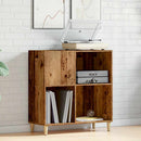 vinylskab 84,5x38x89 cm konstrueret træ antikt trælook