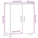 skab 69,5x34x90 cm konstrueret træ kunsteg