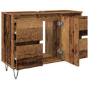 badeværelsesskab 80x33x60 cm konstrueret træ gammelt træ-look