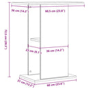akvariebord 36x60,5x72,5 cm konstrueret træ antikt træ