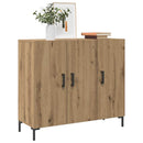skab 90x34x80 cm konstrueret træ egetræsfarve
