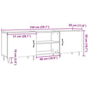 tv-bord 150x30x50 cm konstrueret træ gammeldags træ