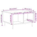 sofabord 60x50x36,5 cm konstrueret træ antikt trælook