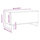 sofabord 90x44,5x45 cm konstrueret træ kunsteg