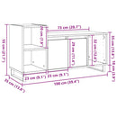 tv-bord 100x35x55 cm konstrueret træ antikt trælook