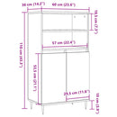 skab 60x36x110 cm konstrueret træ gammelt træ-look