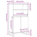 skab 60x36x110 cm konstrueret træ kunsteg