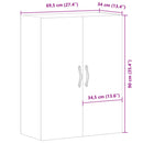 vægskab 69,5x34x90 cm konstrueret træ gammelt træ-look