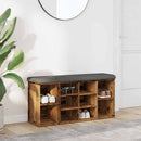 skobænk 102x32x50 cm konstrueret træ antikt træ
