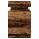 sengeborde 2stk. 35x39x55cm LED konstrueret træ gammelt trælook