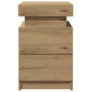 sengeborde 2 stk. 35x39x55 cm LED-lys konstrueret træ kunsteg