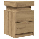 sengeborde 2 stk. 35x39x55 cm LED-lys konstrueret træ kunsteg