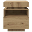 sengebord med LED-lys 40x39x48,5 cm kunsteg