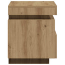 sengebord med LED-lys 40x39x48,5 cm kunsteg