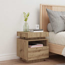 sengebord med LED-lys 40x39x48,5 cm kunsteg