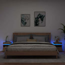sengeborde 2 stk. med LED-lys 40x39x48,5 cm kunsteg