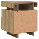sengeborde 2 stk. med LED-lys 40x39x48,5 cm kunsteg