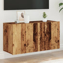 væghængt tv-bord 80x30x41 cm gammelt træ-look