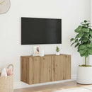 væghængt tv-bord 80x30x41 cm egetræsfarve