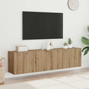 væghængte tv-borde 2 stk. 80x30x41 cm egetræsfarve