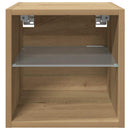 væghængte tv-borde 2 stk. med LED-lys 30x28,5x30 cm artisan eg