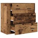 skænk 80x33x70 cm konstrueret træ gammelt træ-look
