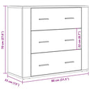 skænk 80x33x70 cm konstrueret træ gammelt træ-look