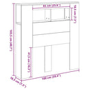 sengegavl m. LED-lys 100x18,5x103,5 cm konstrueret træ kunsteg