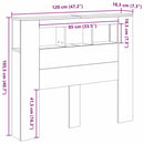 sengegavl m. LED-lys 120x18,5x103,5 cm konstrueret træ kunsteg