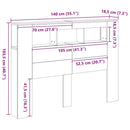 sengegavl m. LED-lys 140x18,5x103,5 cm konstrueret træ kunsteg