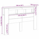 sengegavl m. LED-lys 160x18,5x103,5 cm konstrueret træ kunsteg