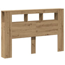 sengegavl m. LED-lys 160x18,5x103,5 cm konstrueret træ kunsteg