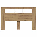 sengegavl m. LED-lys 160x18,5x103,5 cm konstrueret træ kunsteg