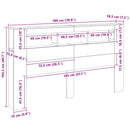 sengegavl m. LED-lys 180x18,5x103,5 cm konstrueret træ kunsteg