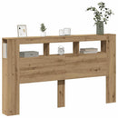sengegavl m. LED-lys 180x18,5x103,5 cm konstrueret træ kunsteg
