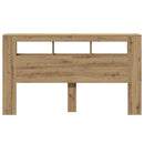 sengegavl m. LED-lys 180x18,5x103,5 cm konstrueret træ kunsteg