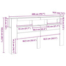 sengegavl m. LED-lys 200x18,5x103,5 cm konstrueret træ kunsteg