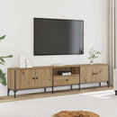 tv-bord med skuffe 200x25x44 cm konstrueret træ kunsteg