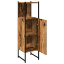 badeværelsesskab 33x33x120,5cm konstrueret træ gammelt trælook