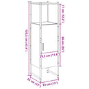 badeværelsesskab 33x33x120,5cm konstrueret træ gammelt trælook