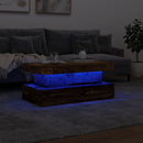 sofabord med LED-lys 90x50x40 cm gammelt trælook