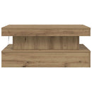 sofabord med LED-lys 90x50x40 cm kunsteg