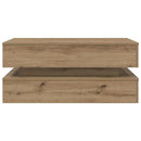 sofabord med LED-lys 90x50x40 cm kunsteg
