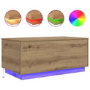 sofabord med LED-lys 90x50x40 cm kunsteg
