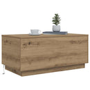 sofabord med LED-lys 90x50x40 cm kunsteg