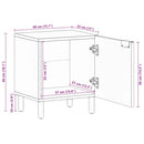 sengeborde 2 stk. 40x33x46 cm massivt mangotræ sort