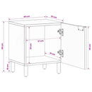 sengeborde 2 stk. 40x33x46 cm massivt mangotræ sort
