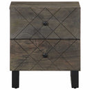 sengeborde 2 stk. 40x33x46 cm massivt mangotræ sort