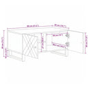 sofabord 80x50x40 cm massivt mangotræ sort